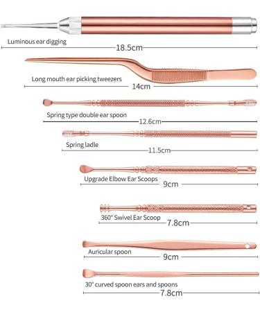 6-8 Pcs Earpick Nose Clean Tweezers Set with LED Light - Ear Wax Remover for Baby and Adults - Buy Online on GoSupps.com