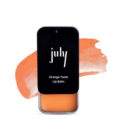 July Orange Twist Lip Balm 24hr Moisturization for Dry & Chapped Lips Hydrate & Lighten SPF 15 Soft Plump Lips Enriched with Jojoba Seed Oil & Sweet Almond Oil For Women & Men 10gm