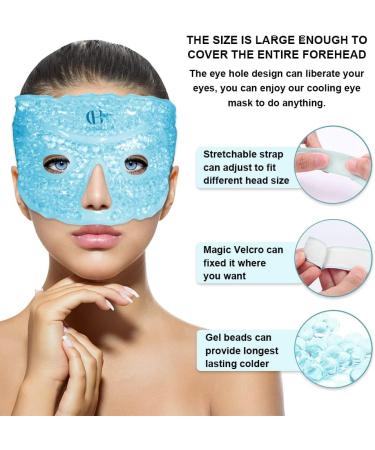 CONBELLA Ice Face Mask for Hot/Cold Therapy - Gel Bead Mask for Puffy Eyes, Headaches & Stress Relief - Soft Plush Backing - Eye Holes - 6 Blue Pack - Buy Online on GoSupps.com