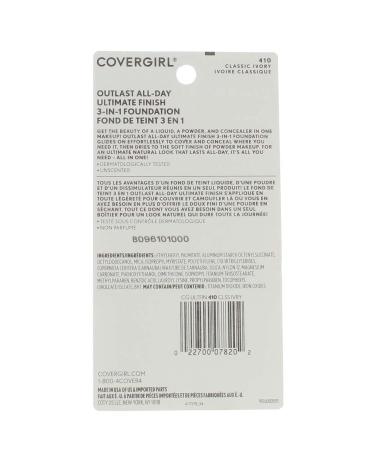 CoverGirl Ultimate Finish Liquid Powder Make Up Classic Ivory 410 - 0.40 oz (Pack of 3) - Buy Online on GoSupps.com
