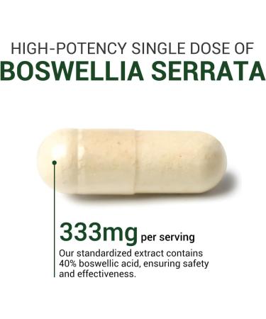 Nutridom Boswellia Serrata Extract Capsules 333mg Standardized to Contain 40% Boswellic acids Non-GMO Vegan Gluten-free Soy-free and Dairy-free (90 Veggie Capsules) - Buy Online on GoSupps.com