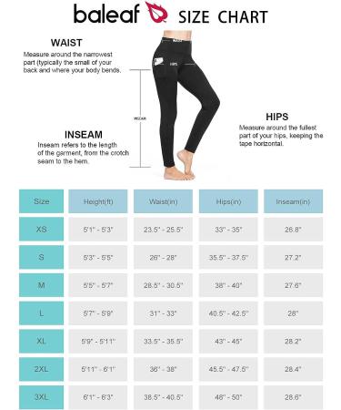 Baleaf Women's Fleece Lined High Waisted Thermal Leggings - Black, Size Large - Buy Online on GoSupps.com