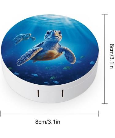 Blue Water Turtle Contact Lens Case - Portable Travel Storage Box for Contacts - Buy Online on GoSupps.com