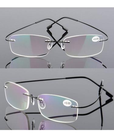 Ultra Light Titanium Frameless Reading Glasses for Men & Women - Koosufa Anti-Fatigue Visual Aid | Strength 1.0 to 4.0 - Perfect for Workplace - Buy Online on GoSupps.com