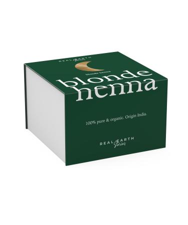 Blonde Henna ORGANIC 250g - Real Earth Stories - Herbal Hair Color - Herbal Hair Color - Hair Color for Blonde 5 x 50g - Made in India
