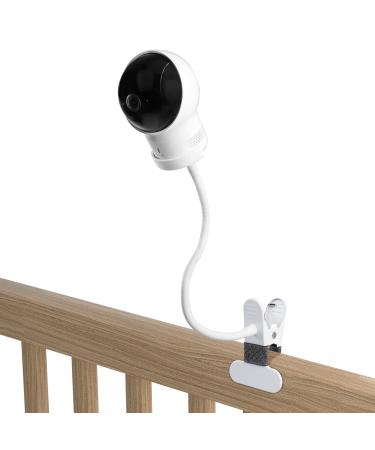 HOLACA Baby Monitor with Camera Holder for eufy Security SpaceView Baby Monitor with 5 Inch LCD Display Spaceview Pro and Spaceview S Baby Monitor Clip Crib Holder clip mount White