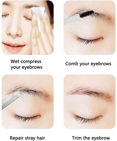 Slant Tip Tweezer Double Stainless Steel Eyebrow Remover with Brush Multipurpose Makeup Tool Precision Clamping - Buy Online on GoSupps.com