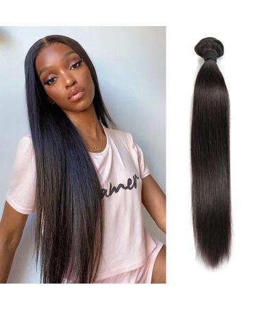Straight Single Bundles Human Hair Brazilian Virgin Hair Weave One Bundle Silky Straight 12A Grade Unprocessed Hair Extensions Natural Black 1 Bundle 28 inch 100g/pc 28 Inch Straight 1 Bundle