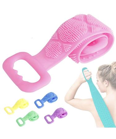 Silicone Body Scrubber Bath Shower Towel Back Cleaning Shower Strap Silicone Body Brush  Body Wash Silicone Scrubber Belt for Men Women  Easy to Clean