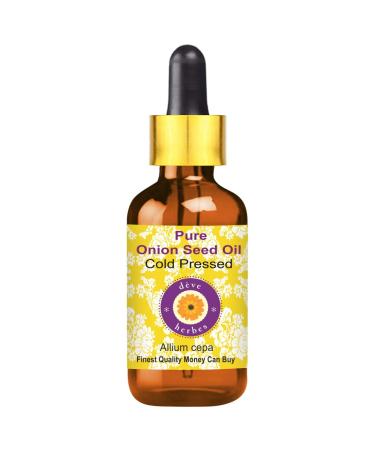 Deve Herbes Pure Onion Seed Oil (Allium cepa) with Glass Dropper Cold Pressed 50ml (1.69 oz)