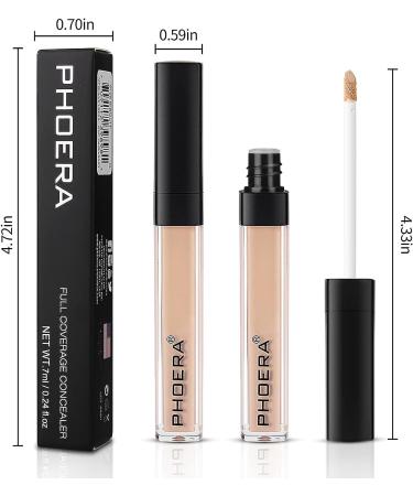 Phoera Full Coverage Concealer Highly Pigmented Matte Finish for Under Eye Dark Circles Moisturizing Makeup Cream Helps Control Excess Oil 20g (Pack of 1) 101 Light - Buy Online on GoSupps.com