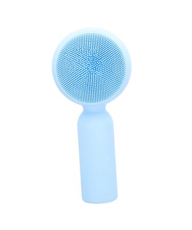 Ipetboom Silicone Face Brush Face Washing Brush Facial Exfoliator Scrubber Hand Scrubber Silicone Facial Scrubber Exfoliating Brush Exfoliate for Face Scrubber Manual 3D Cleanser Silica Gel 11x5cm Sky-blue