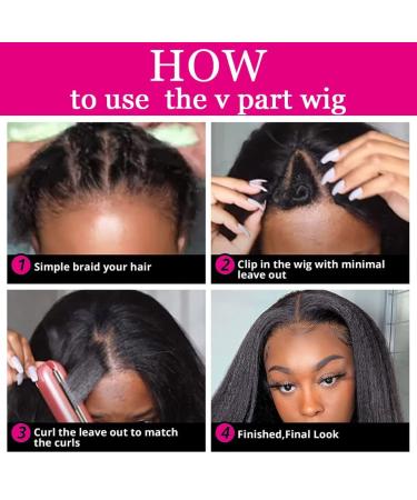 18 Inch Yaki Straight V Part Wig | Upgrade U Part Human Hair Wig for Black Women - Buy Online on GoSupps.com