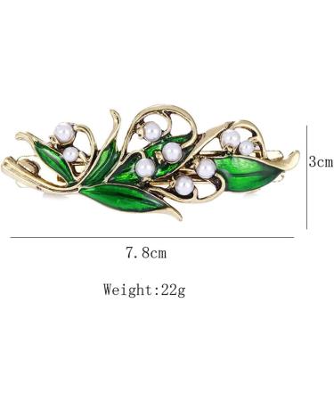 Vintage Hair Barrettes French Retro Hair Clips Women French Hair Clips Vintage Leaf Pearls Bronze Hair Clips Gold - Buy Online on GoSupps.com