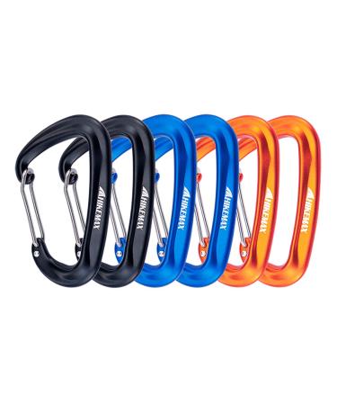 Hikemax 7075 Aluminum Carabiners, Heavy Duty Carabiners Clips 12 KN for Hammocks, Clipping On Camping Accessories, Keychains