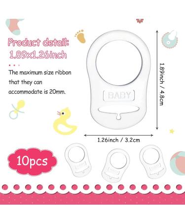 10 Pack Baby Silicone Ring Pacifier Holder - Transparent Adapter & Clip for Infant Pacifiers - Buy Online on GoSupps.com