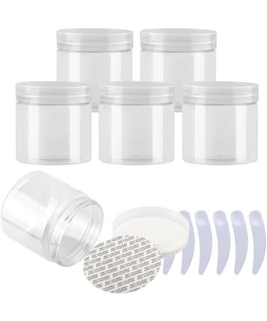 travel pots for cream small pots with lids Pack of 6   100ml Blue Plastic Cream Jars Cosmetic Pots with Clear Lids Containers for Toiletries (Color : Transparent Size : 200ml) 200ml Transparent