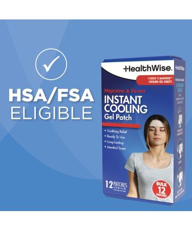 HealthWise Instant Cool Gel Patches | Migraine & Fever Relief | 12-Count | 4.75 x 2 | Soothing Menthol Vapors | Non-Medicated Formula - Buy Online on GoSupps.com