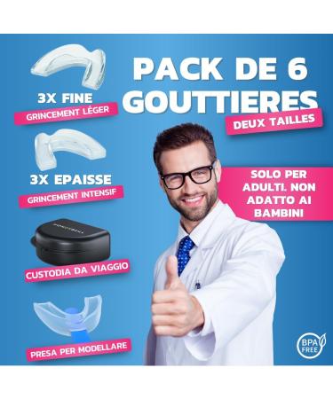 HoneyBull Bruxism Thermoformable Dental Guards Pack of 6 Anti-Snoring Occlusal Gutters Stop Teeth Grinding Available in 2 S - Buy Online on GoSupps.com