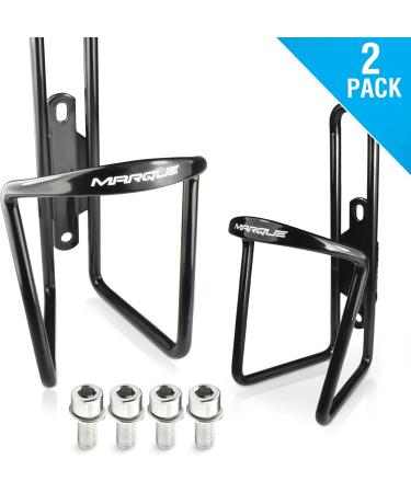 MARQUE Bike Water Bottle Holder - Lightweight Aluminum Alloy Cage for Road and Mountain Bikes - 2 Pack, Black - Buy Online on GoSupps.com