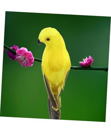 TOYANDONA Parrot Lifelike Vivid Ornament Figure Artificial Birds for Jungle Statue Garden Simulation Yellow 20x5cm Yellow - Buy Online on GoSupps.com