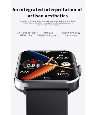 INPETS F57L Smartwatch Fitness Tracker with Blood Glucose Monitoring, Heart Rate, Blood Pressure, and Oxygen Tracking - Black - Buy Online on GoSupps.com