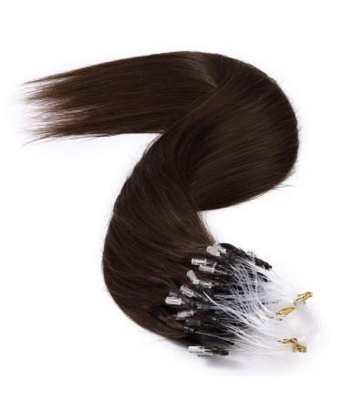 Rich Choices Microring Extensions real hair 1g 50 strands loop extensions real hair smooth 50g remy real hair hair extension 55cm #4 chocolate brown 55 cm (1 g) #4 chocolate brown