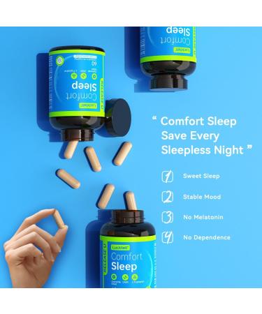 LuckTell Sleep Supports for Adults, GABA 400mg with L-Tryptophan, Sleep-Promoting Chamomile & Lemon Balm & Passion Flower, Non-Habit Forming Sleep Supplement, 30-Day Supply - Buy Online on GoSupps.com