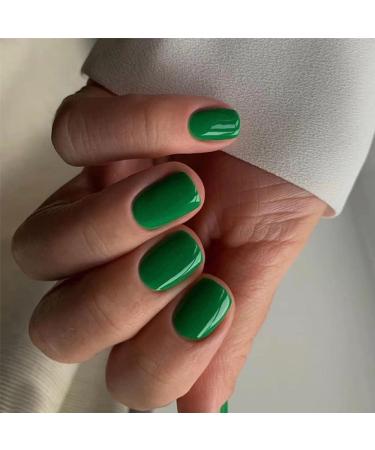 Feder nails nails to stick on briefly pure color kxamelie green dainty acrylic nail white round nail design for small hand full cover press-on different sizes light greena