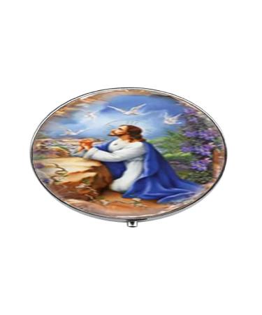 Religious Faith Jesus Art Photo Glass Art Photo Pill Box - Charm Pill Box - Glass Candy Box