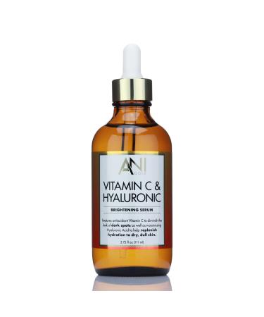 Vitamin C + Hyaluronic Acid Facial Serum Skin Care Anti-Aging Moisturizer Potent Face Skincare Booster For Dry Skin Age Spots Wrinkle Repair Dark Spots & Fine Lines Large 3.75 Fl Oz Vitamin C & Hyaluronic Acid Serum