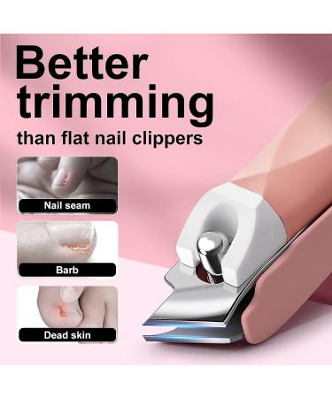 Jenney Slanted Edge Nail Clippers with Catcher - Professional Stainless Steel Fingernail and Toenail Cutters for Men and Women - Buy Online on GoSupps.com