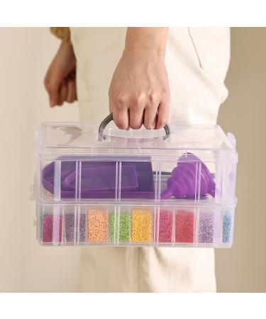 Quefe 2-Tier Diamond Painting Storage Container - 88 Slot Clear Bead Organizer for DIY Diamond Art Craft Jewelry - Buy Online on GoSupps.com