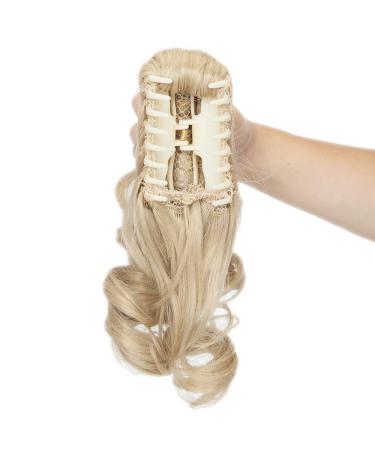SEGO PONYTAIL Extension Pfervie Hair Part Hair Extension Top Hair Piece Hair Voluminous Wavy like Real Hair Ashblond Mix Bleichblond 110G-12 "(30cm)