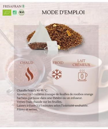  FRISAFRAN FRISAFRAN | Organic Orange Rooibos Pyramids Infusion 30 units | 60g | Relaxing | Digestive | Rooibos Tea | Unique Flavor | Mo - Buy Online on GoSupps.com