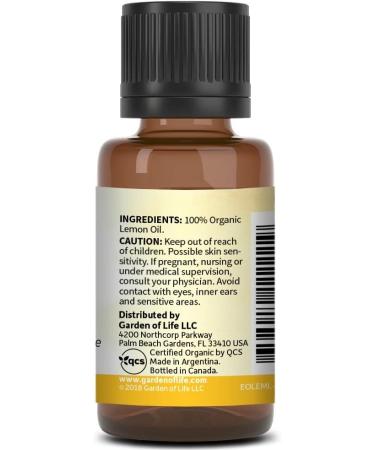 Garden of Life Organic Lemon Essential Oil - Pure, Non-GMO, 0.5 Fl Oz for Aromatherapy & Diffusers - Buy Online on GoSupps.com