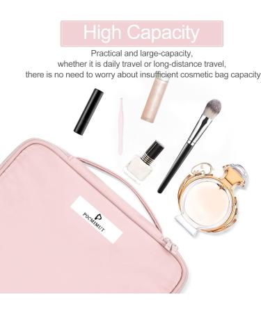 Buy Pocmimut 2-in-1 Portable Make-Up Bag for Women | Large Double-Layer Cosmetic Pocket for Travel | Reusable Nylon BabyRosa-A2 - Buy Online on GoSupps.com