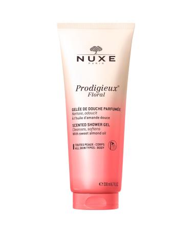 NUXE Prodigieux Floral Scented Shower Gel Cleanses Softens with Sweet Almond Oil and Fragrant Botanical Notes 6.7 oz