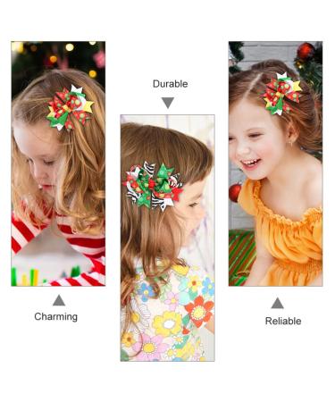 Lurrose 8Pcs Christmas Bow Hair Clips | Cute Bowknot Hairpins for Kids & Toddlers - Perfect Holiday Accessories - Buy Online on GoSupps.com