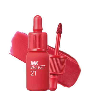 Peripera Ink the Velvet Lip Tint  Liquid Lip (0.14 fl oz  021 VITALITY CORAL RED)