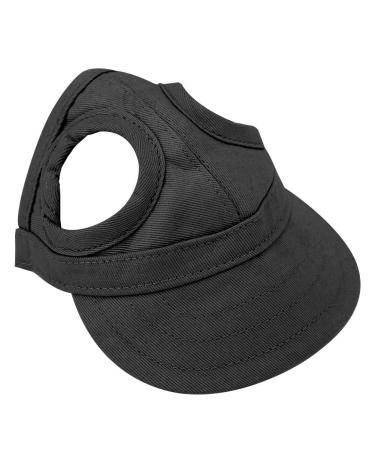 Tnfeeon pet baseball cap dog cat outdoor sunbonnet with ear holes adjustable stripes summer pet parent-child hat (m-black) m black