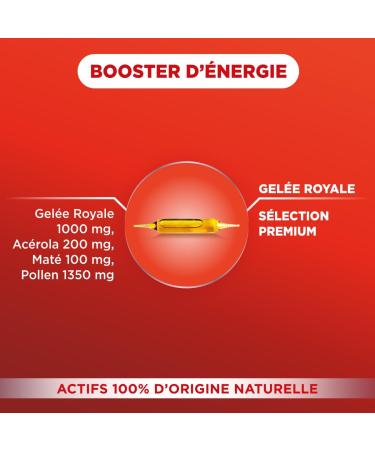 Fort Pharma - Fort Royal Energizing | Energy and Immunity Supplement - Acerola Mat Pollen - Natural Vitamin C Anti Fatigue Toning | 20 vials 1/day - Buy Online on GoSupps.com