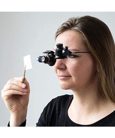 Magnifying Glass Headband with 2 LED Light 20X Handsfree Headset Head Mounted Magnifying Glasses for Reading Electronic Repair Jewelry Sewing - Buy Online on GoSupps.com