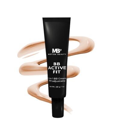 BB Active Fit: Correcting BB 5-in-1 Ph Adjustable Cream for Sports Lifestyle & Workouts Foundation Makeup Moisturizer Face Cream Ultra-Light Self-Adjusting Motion Proof 1.0 Fl Oz 1 Ounce (Pack of 1) Medium