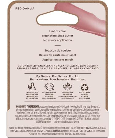 Burt's Bees Tinted Lip Balm Red Dahlia Blister 0.15oz - Buy Online on GoSupps.com