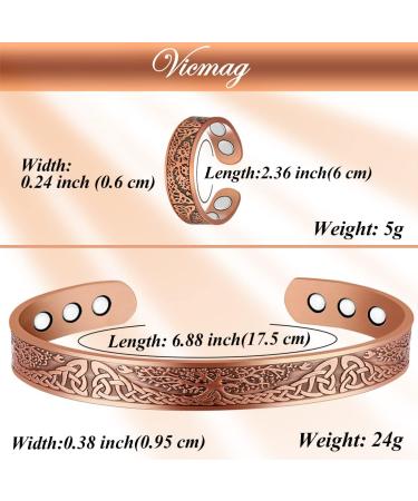 Vicmag Copper Magnetic Bracelets for Men & Women - Tree of Life Design | Shop Internationally - Buy Online on GoSupps.com