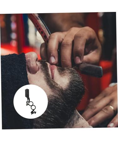 Minkissy Manual Hair Razor Holder - Double Ring Flaps Rustproof Steel Shearing Shaver for Hairdressers - Small Straight Handle Razor Blade Holder - Buy Online on GoSupps.com