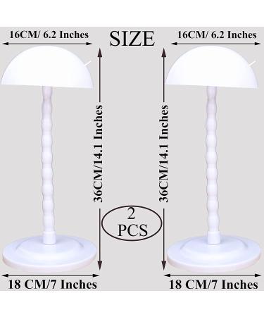 Wig Stand Set - 2 PCS Portable 14.1 Inches Plastic Wig Holder for Drying and Styling - White - Buy Online on GoSupps.com