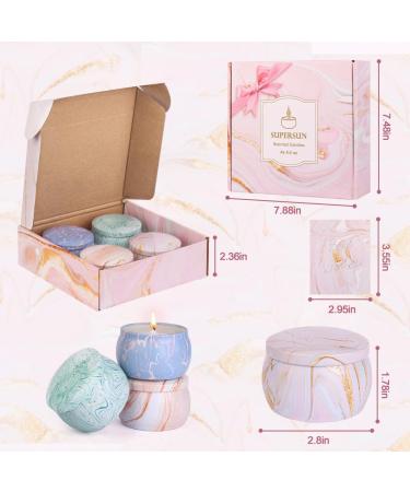Soy Candle Gifts for Women | Aromatherapy Candle Set - 4 Pack Lavender Vanilla Lemon Fig | 120H Burning Time | Perfect for Christmas Birthday & Valentine's Day - Buy Online on GoSupps.com