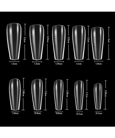 Buy ijizuo 120 Pieces Acrylic Nail Tips - Long Coffin Ballerina & Natural Nail Tips with Clear Box - Perfect for Gel Nail Art - 10 Sizes Available - International Shipping - Buy Online on GoSupps.com